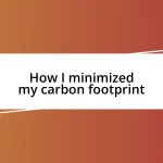 How I minimized my carbon footprint